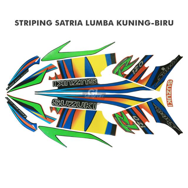 Striping Satria Lumba 2001 Kuning - Biru