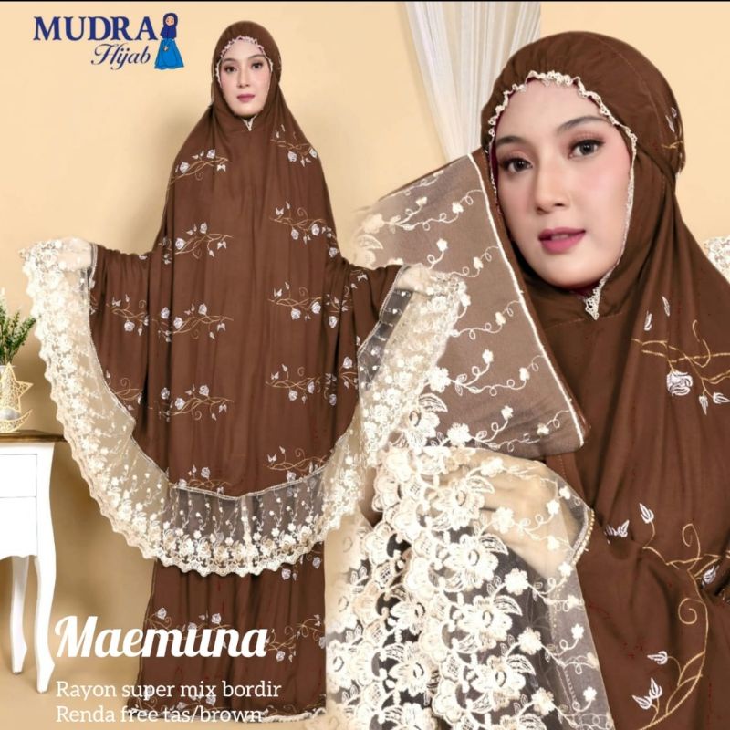 Mukena Renda Bordir Maemuna | Mukena Rayon Bordir Maemuna | Mukena Jumbo Rayon