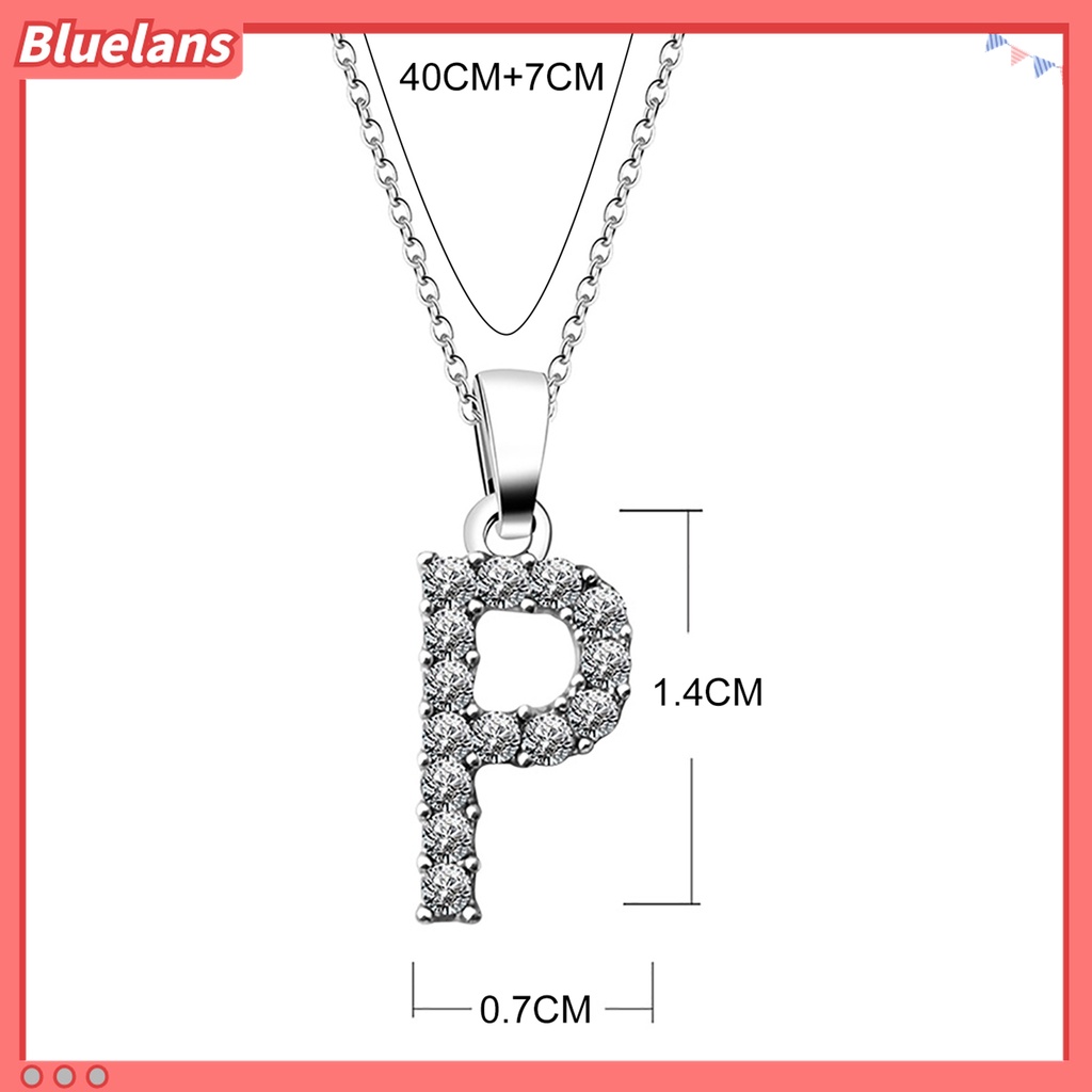 Kalung Choker Hias Liontin 26 Huruf Inggris Bahan Alloy Electroplating Cubic Zirconia Adjustable Untuk Wanita