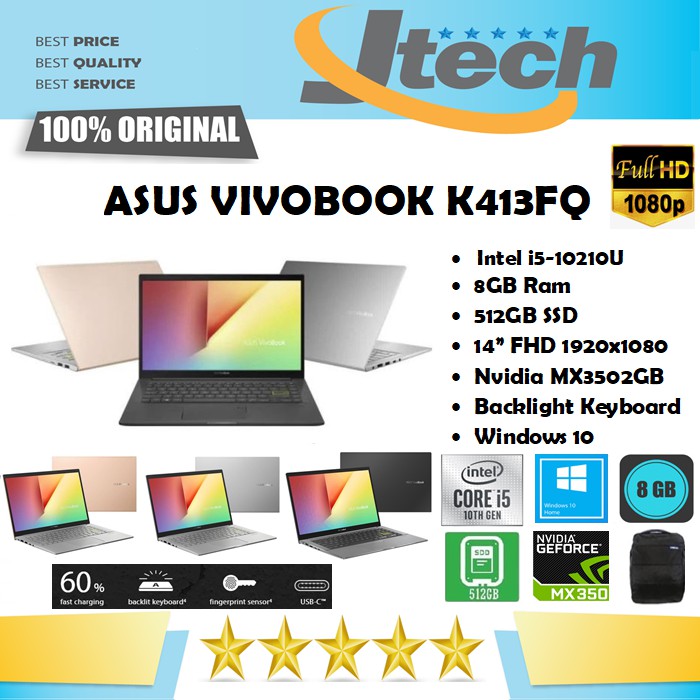 ASUS VIVOBOOK K413FQ - i5-10210U - 8GB - 512GB SSD