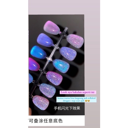 REFLECTIVE GLITER TOP COAT ASGEL REFLEKTIF KUTEK GEL