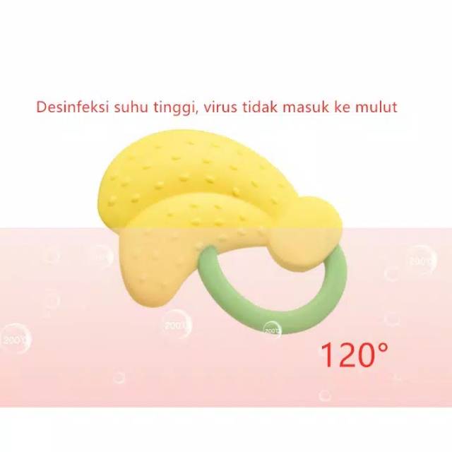 1234OS - Baby Fruit Teether Gigitan Bayi Bentuk Buah Bahan Silikon/ Mainan Bayi Bentuk Buah.