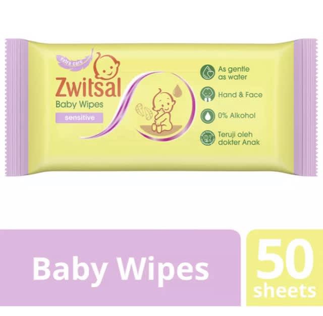 ZWITSAL Baby Wipes Sensitive 50sheet (Warna UNGU)