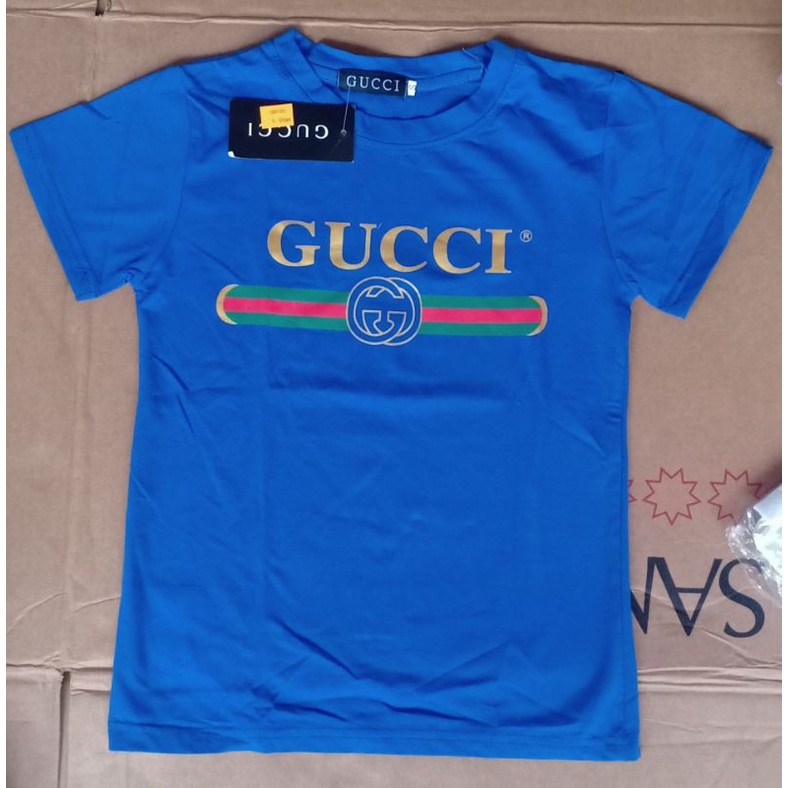 baju anak laki import branded atasan kaos gucci biru premium