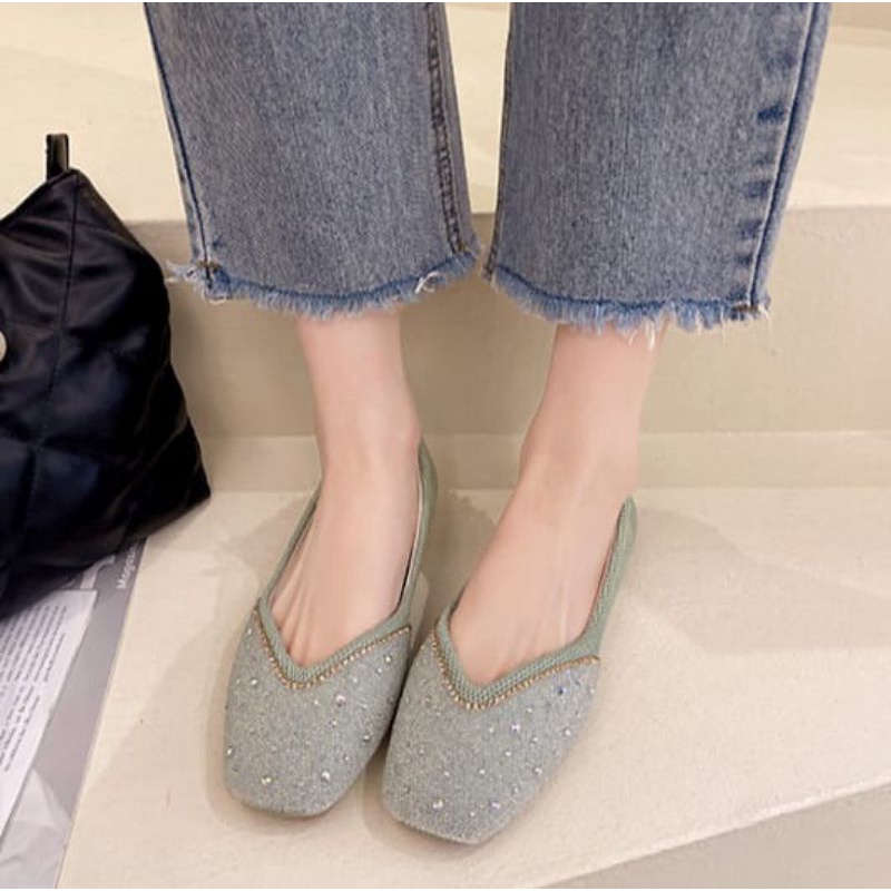 [NEW] KANOSUE FLAT SHOES SWAROVSKI KS2098 KS #Realstock