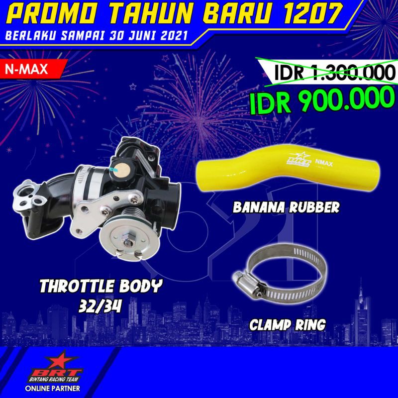 THROTTLE BODY BRT NMAX 32MM 34MM TB NMAX DOUBLE INJECTOR