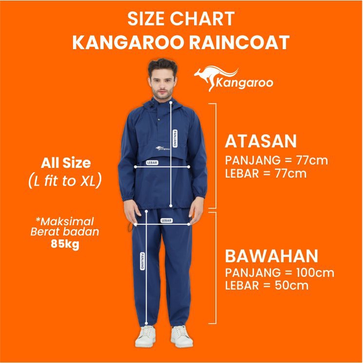 KANGAROO RAINCOAT Jas Hujan Anti Bocor Jas hujan kangguru Jas hujan setelan Mantel hujan JAS HUJAN SIMPLE Jas hujan saku Kangguru jas hujan raincoat jas hujan pria jas hujan pria/wanita jas hujan jas hujan praktis