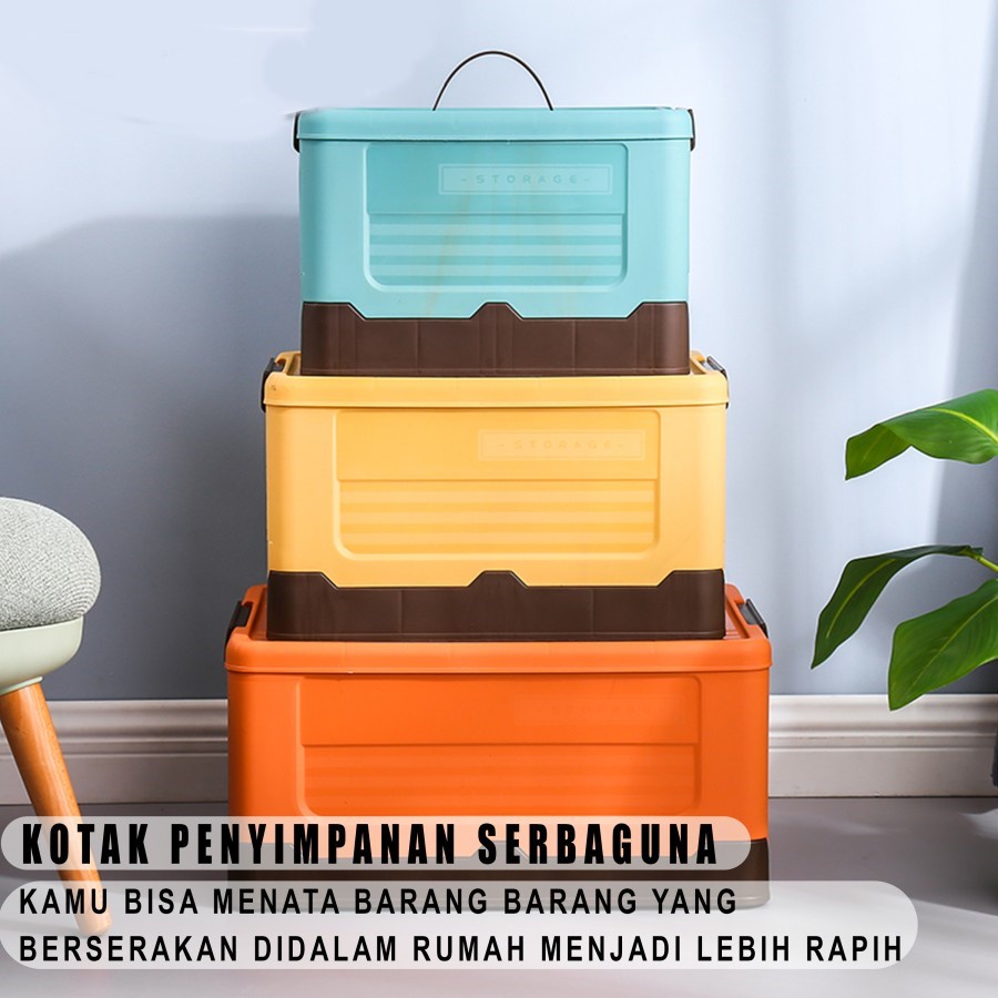 HomiHomi Kotak Penyimpanan Baju Plastik Box Container Lipat Serbaguna Portable Box Container Organizer BC001