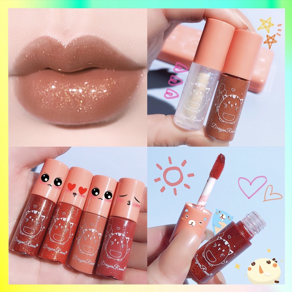 Dragon Ranee Lip Glow Glitter Lipstik Liquid Cair 10 Warna Waterproof And Drable Lipstick XX009