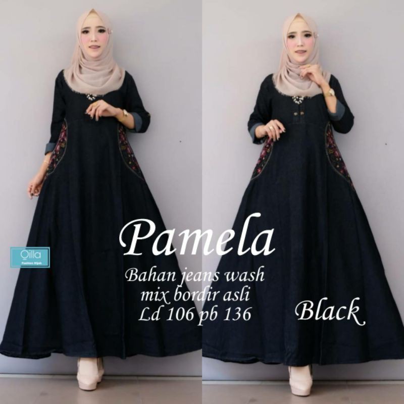 Pamela Gamis Jeans Bordir