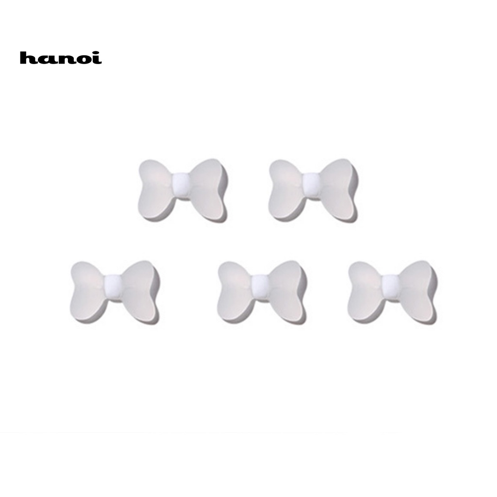 Han_ 5Pcs / Set Ornamen Pita Bahan Resin Tanpa Bau Untuk Dekorasi Nail Art / Manicure DIY