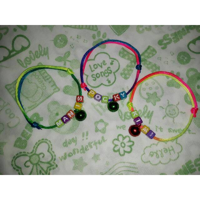 Kalung kucing nama pakai tali rainbow