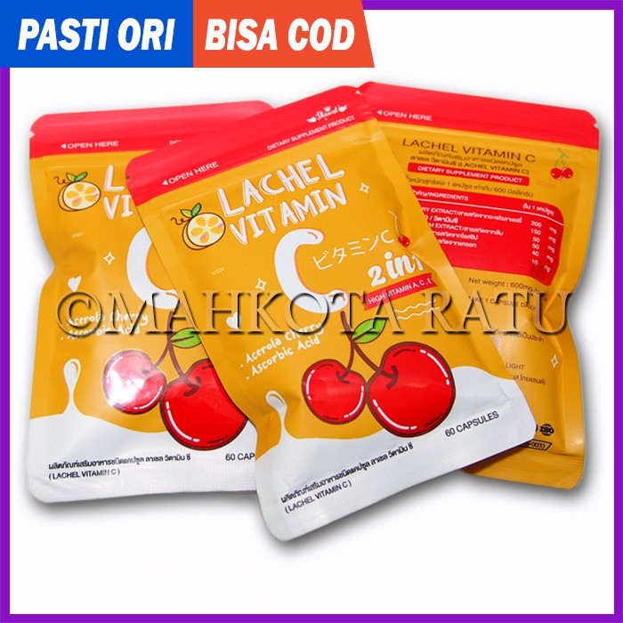 Lachel Vitamin C Suplemen Pemutih Badan Dan Kulit Original Skinest Thailand 60 Kapsul