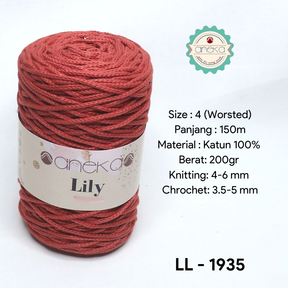 Benang Rajut Lily / Lili / Tambang / Macrame Cotton Rope Yarn - 1935