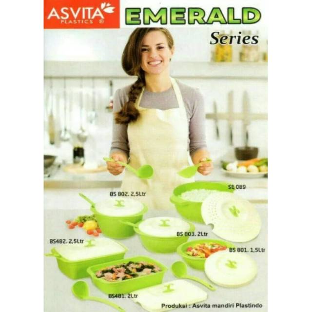 avista emerald wadah saji isi 6 set