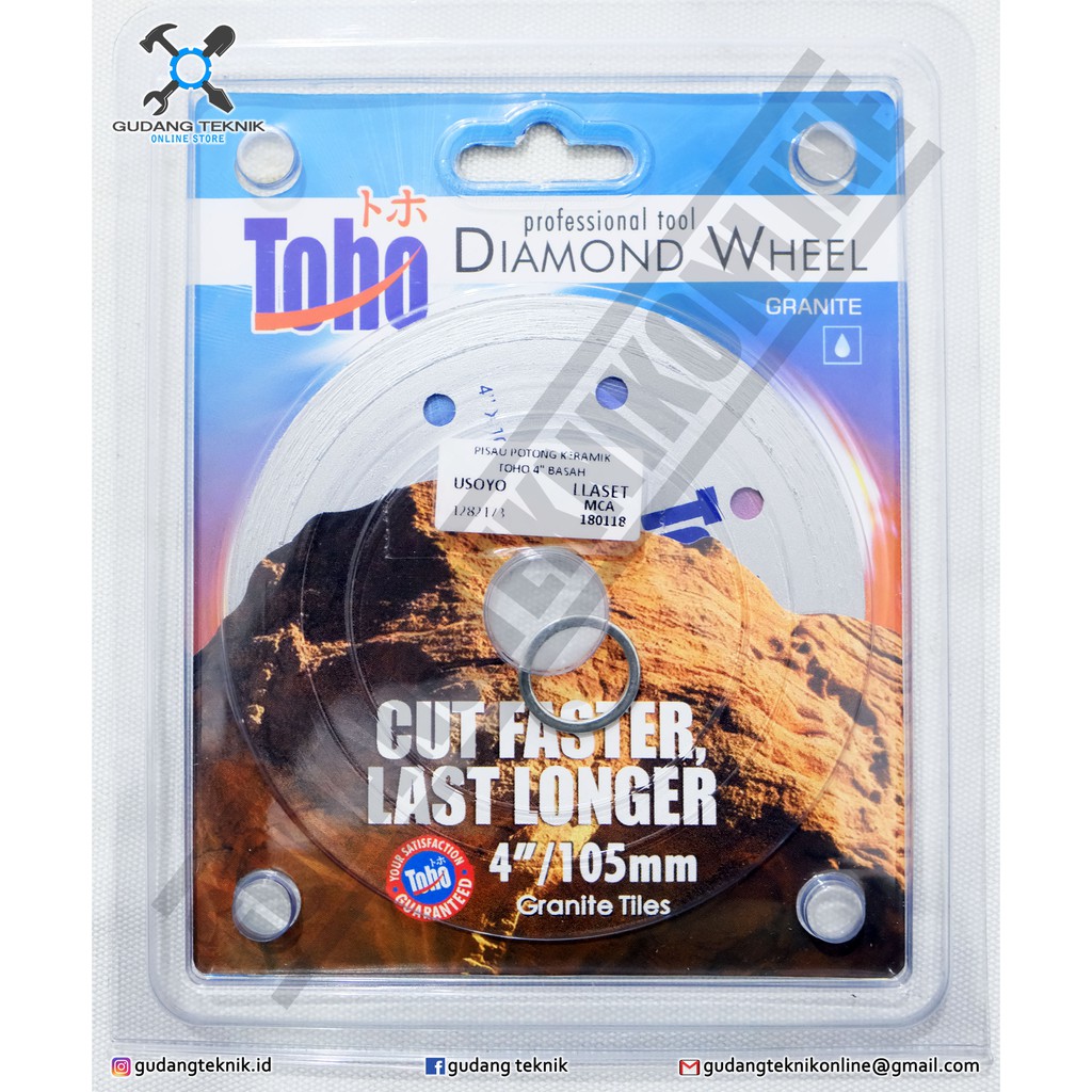 Diamond Wheel 4&quot; WET TOHO / Mata Pisau Potong Keramik Granit BASAH 4 Inch TOHO