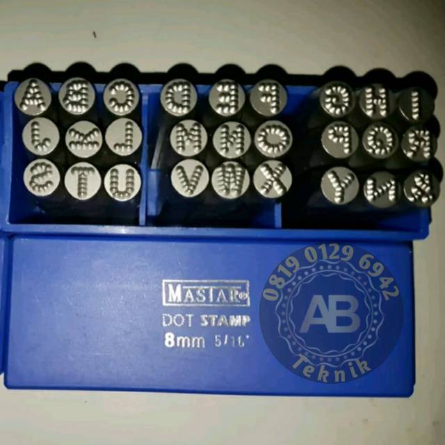 

MASTAR Huruf Ketok Bintik 8 Mm Grafem Germany Letter Point Stamp Punch A-Z 27 Pcs Abjad Titik