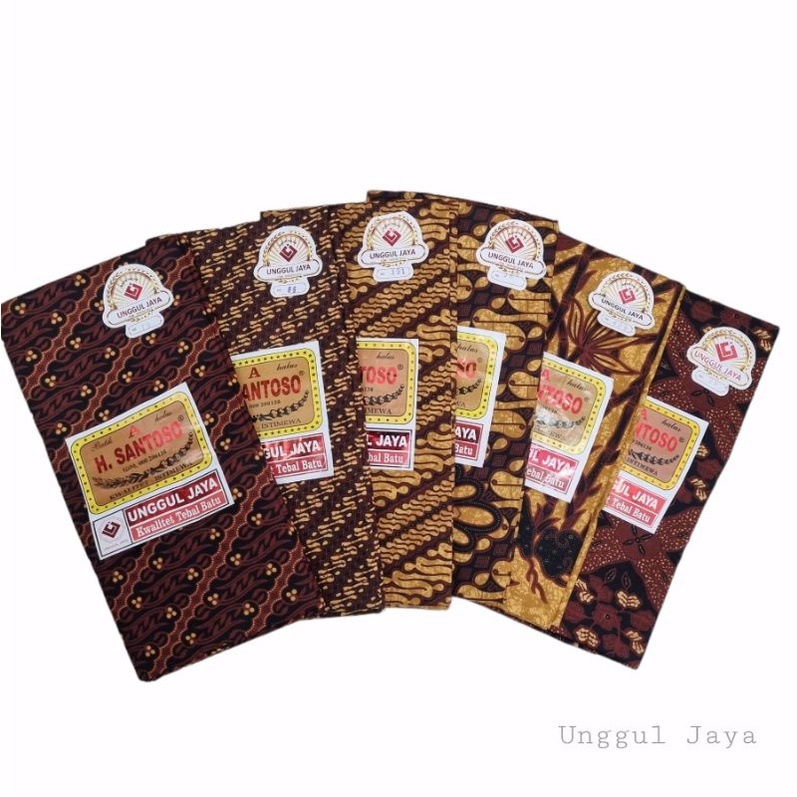 UNGGUL JAYA Kain Jarik Batik H. Santoso A Tebal BATU Coklat Halus Produksi PT. Unggul Jaya Sejahtera