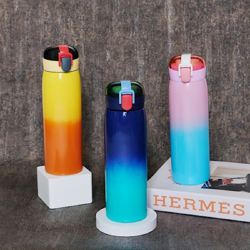 Termos Tumbler Air Panas Dingin Kopi Rainbow Polos Stainless Steel Mini Tahan Lama Anti Tumpah 500 m