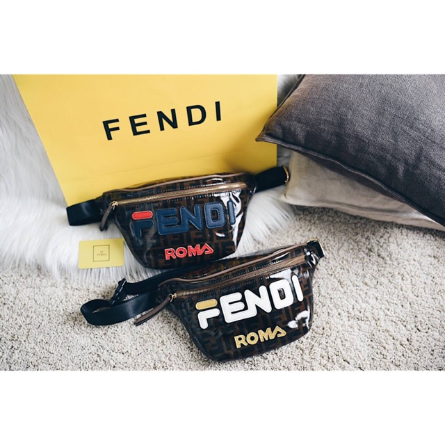 Fendi multicolor monogram canvas belt bag