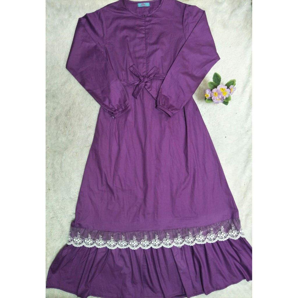 Gamis Katun Jepang Alizza Renda/ Distributor