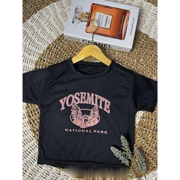 Tq88indonesia Baju Crop Wanita Terbaru / Crop Top YoseMite National Park / Baju Seksi Wanita / Ootd Terbaru / Outfit Kekinian / Pakaian Casual Wanita