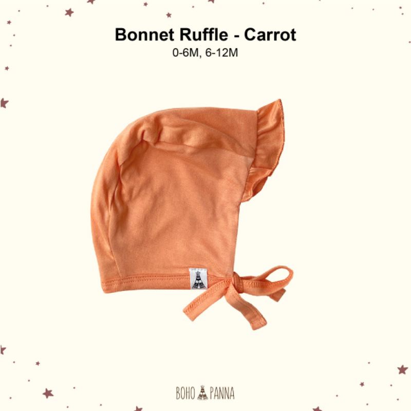 BONET RUFFLE TOPI ANAK BAYI BOHO BABY SURABAYABABY-Carrot