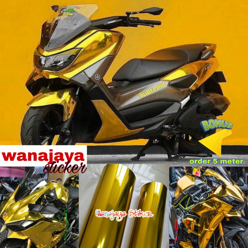 STICKER SKOTLET MOTOR KROM GOLD / STIKER SKOTLET CROM GOLD / STICKER SKOTLET WARNA EMAS / KROM GOLD