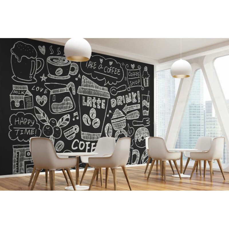 Cafe wallpaper 3d custom
