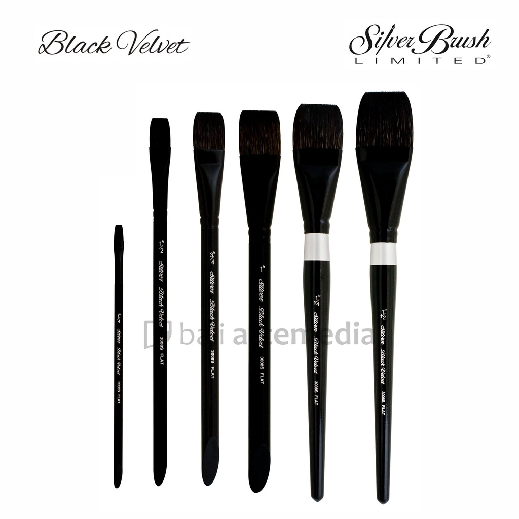 Silver Brush Black Velvet - Flat 3008S