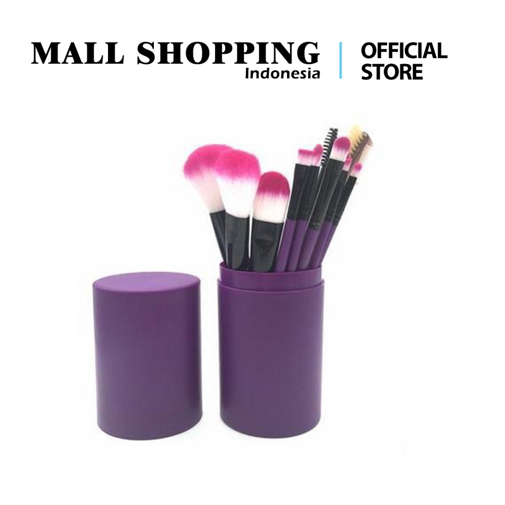 (COD) Kuas Make Up Tabung 12pcs Make Up Brush 12 Set In Tube Kuas Make Up MALLSHOPPING