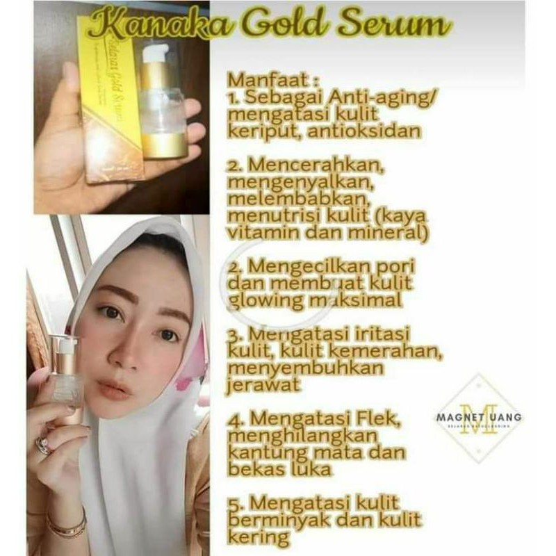 (READY SIAP KIRIM ) GRATIS MICELLER / FACEALWASH KANAKA  SERUM EMAS  KANAKA GOLD SERUM ANTI AGING | 