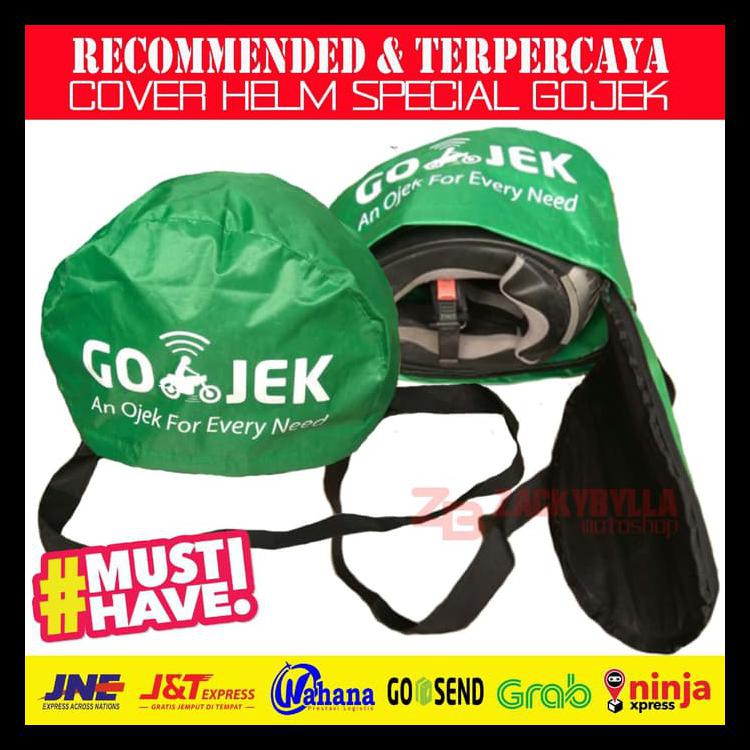 Bayar Di Tempat Cover Helmet Gojek, Tas Helm Anti Hujan Dengan Logo Gojek - Gojek Kode 349