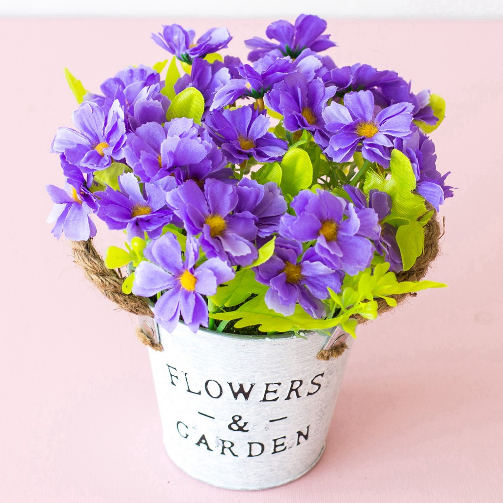 Bunga Hias Pohon Buatan Dekorasi Rumah Bunga Plastik Buatan Gaya Vintage - Chrysan-3