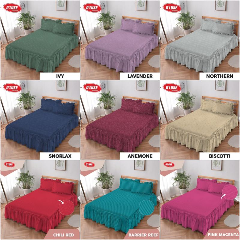 SPREI RUMBAI KINTAKUN DELUXE POLOS EMBOSED KING 180X200 KHAKI MAROON ROYAL VIOLET PINK MAGENTA WHITE
