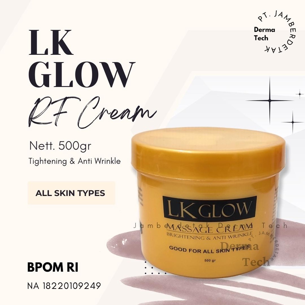 CREAM RF LK GLOW UDAH BPOM buat pakai alat rf radio frequency lifing ultrasound ems