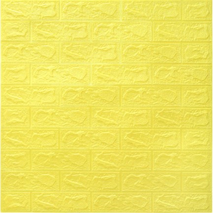 ✅COD - Wallpaper Dinding FOAM Timbul 3D Bata Putih CLASSIC BRICK 70 x 77 cm best seller Gudanesia-Kuning