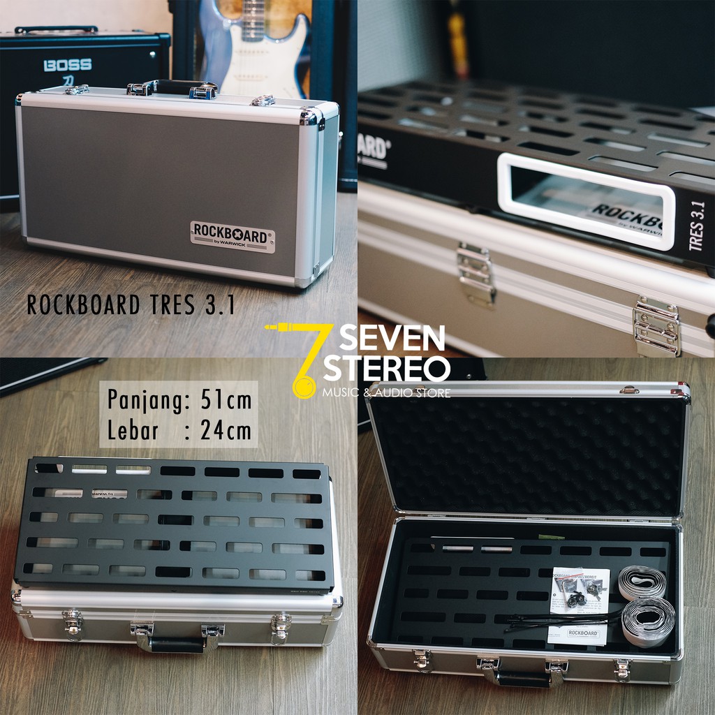 Jual ROCKBOARD BY WARWICK TRES 3.1 PEDALBOARD With Flight Case 51x24 Cm