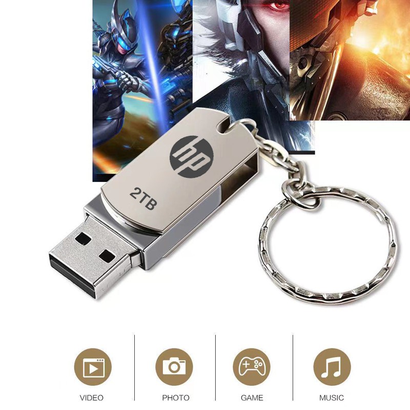 Hp Flashdisk Usb 2.0 2TB High Speed Bahan Metal Anti Air Kapasitas Besar