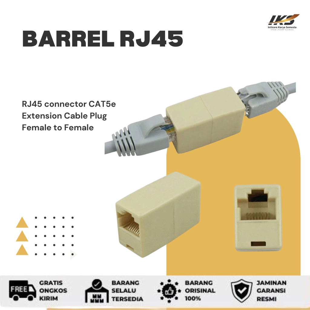 Barrel / Barel / Sambungan Jaringan LAN RJ45 / RJ 45 Konektor