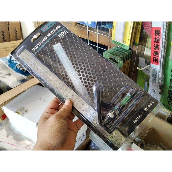 

Dijual Penggaris Siku Kombinasi Combination Square Ruler Siku Tukang Waterpass Geser T Or L Terbagus