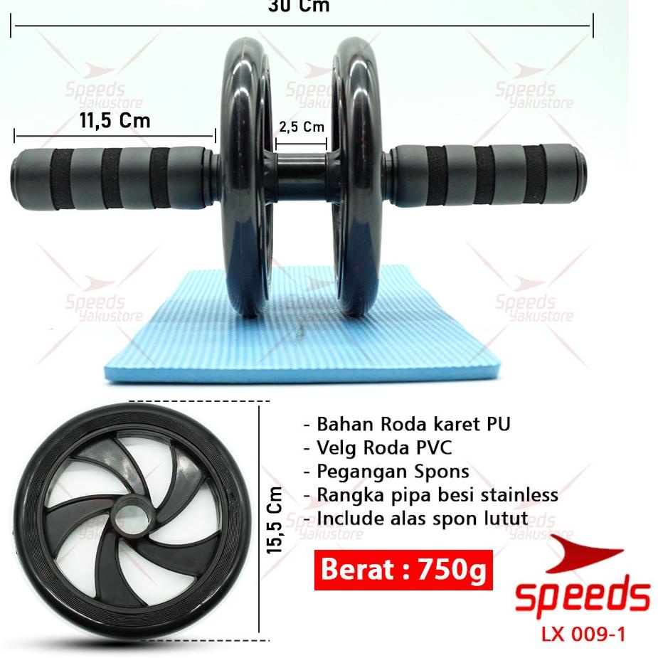 Kejutan Viral SPEEDS AB WHEEL AB ROLLER ALAT PUSH UP / POWER EXERCISE DOUBLE WHEEL RODA FITNESS LX 009-1