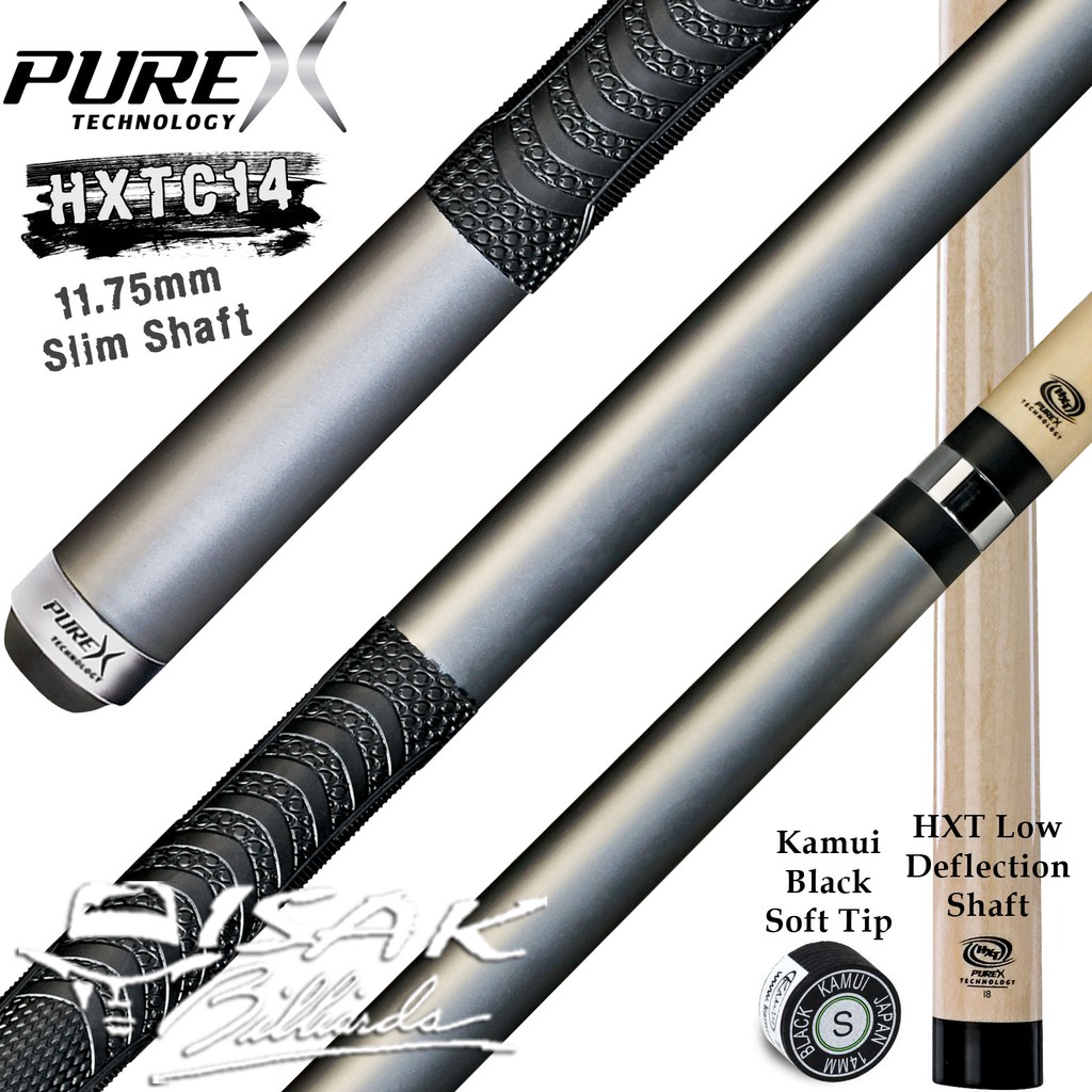 PureX HXTC14 Cue - HXT Low Deflection Shaft Billiard Stick Pool Players Play Kamui Black Tip