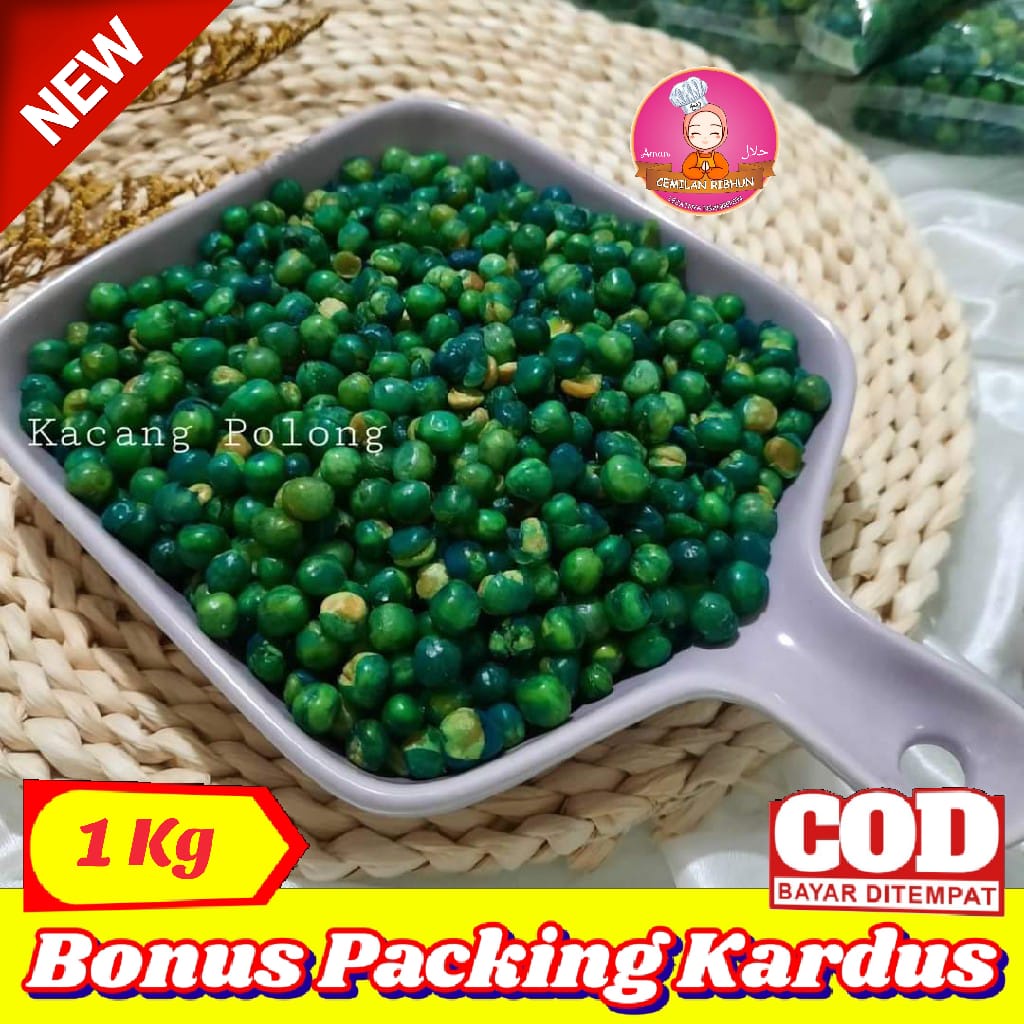 

[1Kg] Kacang Polong Hijau - Cemilan Ribhun - makanan ringan jajanan jadul camilan termurah jajanan murah cemilan sehat snack kiloan