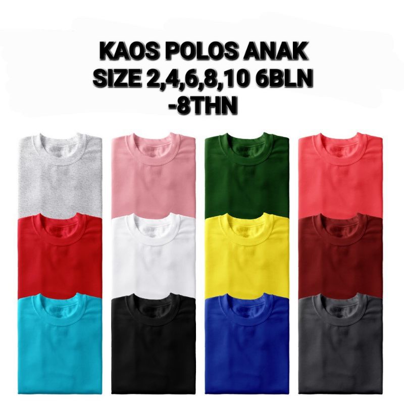 KAOS POLOS KATUN COMBAT 30S ANAK 100% KATUN