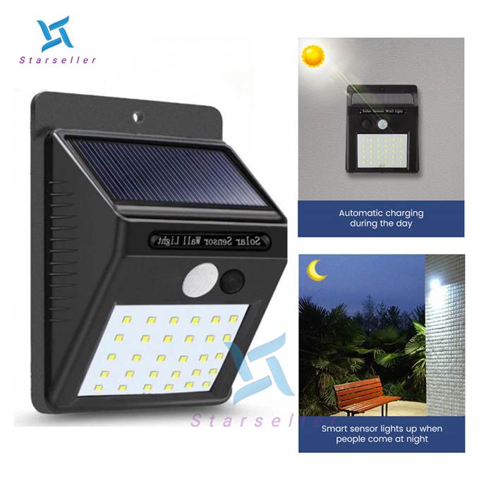 Lampu Solar 20LED Tenaga Surya Tempel / Dinding / Taman