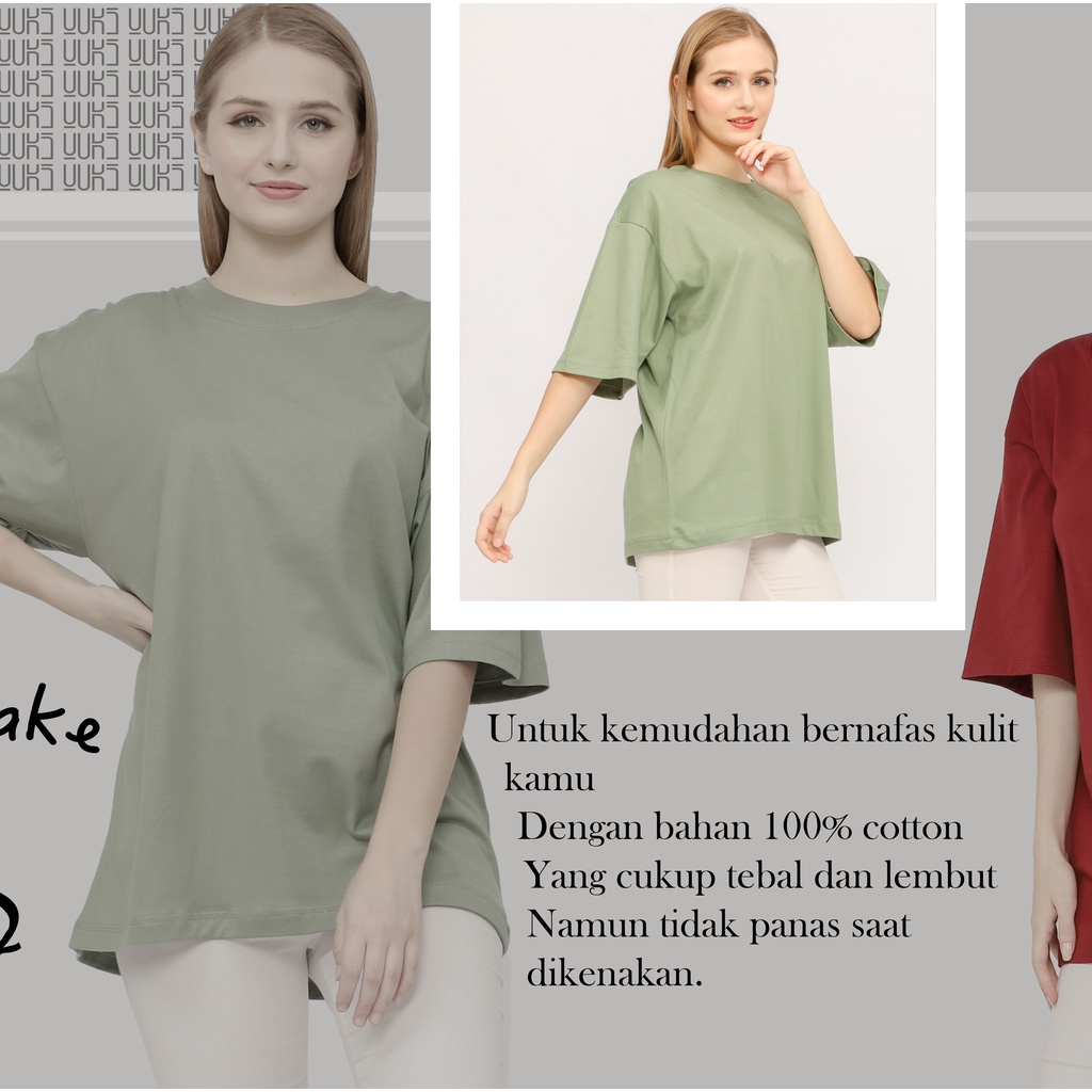 KAOS POLOS OVERSIZE PRIA &amp; WANITA COTTON COMBED 24s BAJU BIG SIZE KOREAN STYLE TSHIRT OVERSIZED