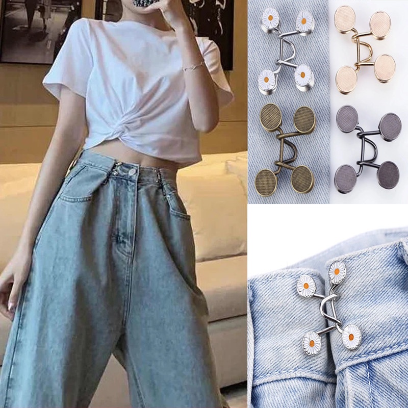 Ikat Pinggang Kancing Tersembunyi Adjustable Dapat Dilepas Untuk Celana Jeans