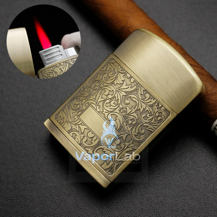 mancis korek api bara gas isi ulang BROAD torch lighter BD256-1 unik - 95125- Gold