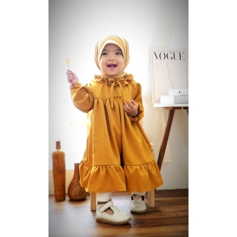 BABYNHA Dress Baju Anak Perempuan Tangan Panjang Usia 1-5 Tahun/Rumi Dress